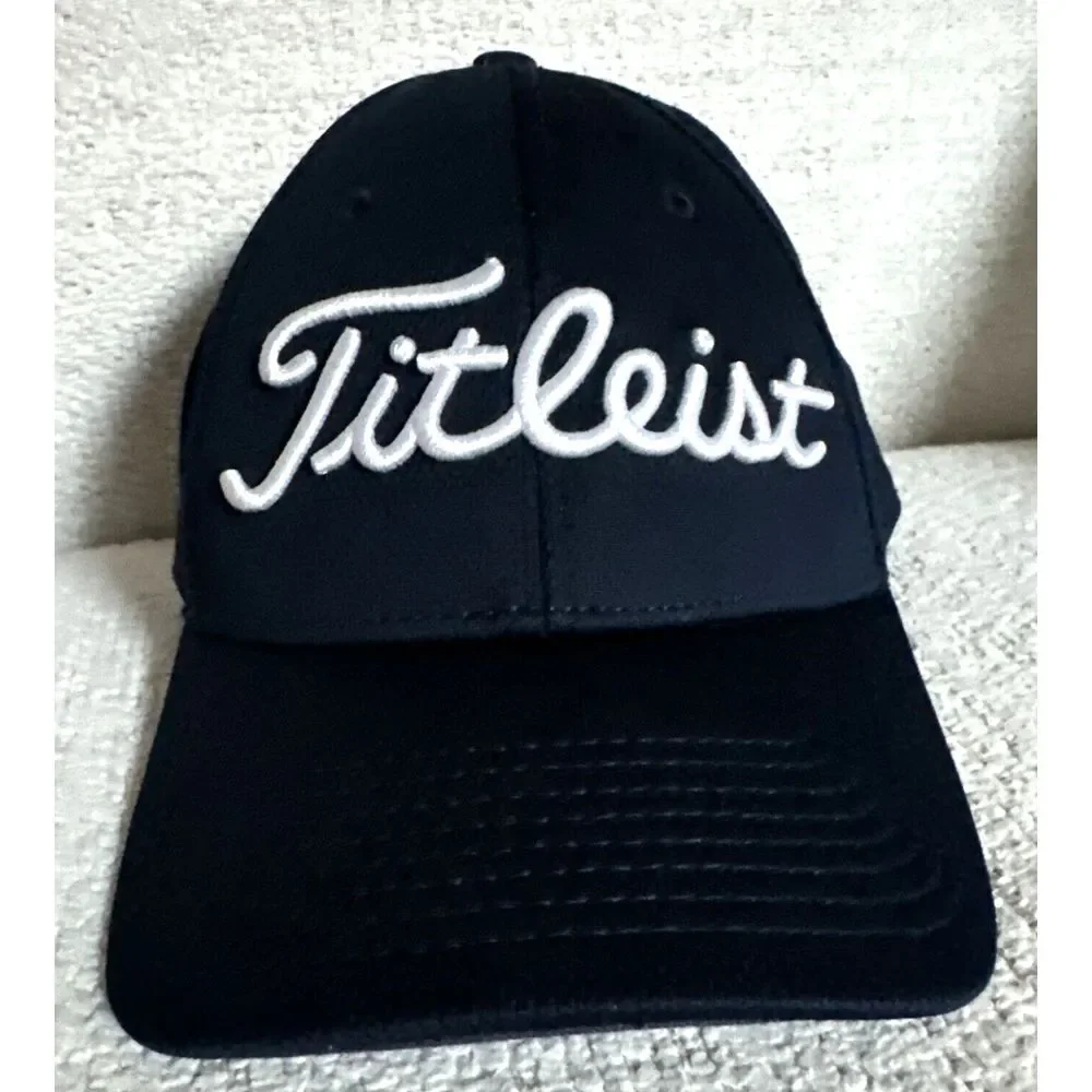 New‎ Era Titleist Golf  Mesh Flex Fitted L/XL Hat Cap Blue Company Logo